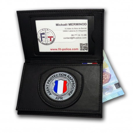 porte-cartes 3 volets Agent Protection Rapprochée APR Porte-Carte Sécurité Privée PCA005APRPorte-Carte Sécurité Privée